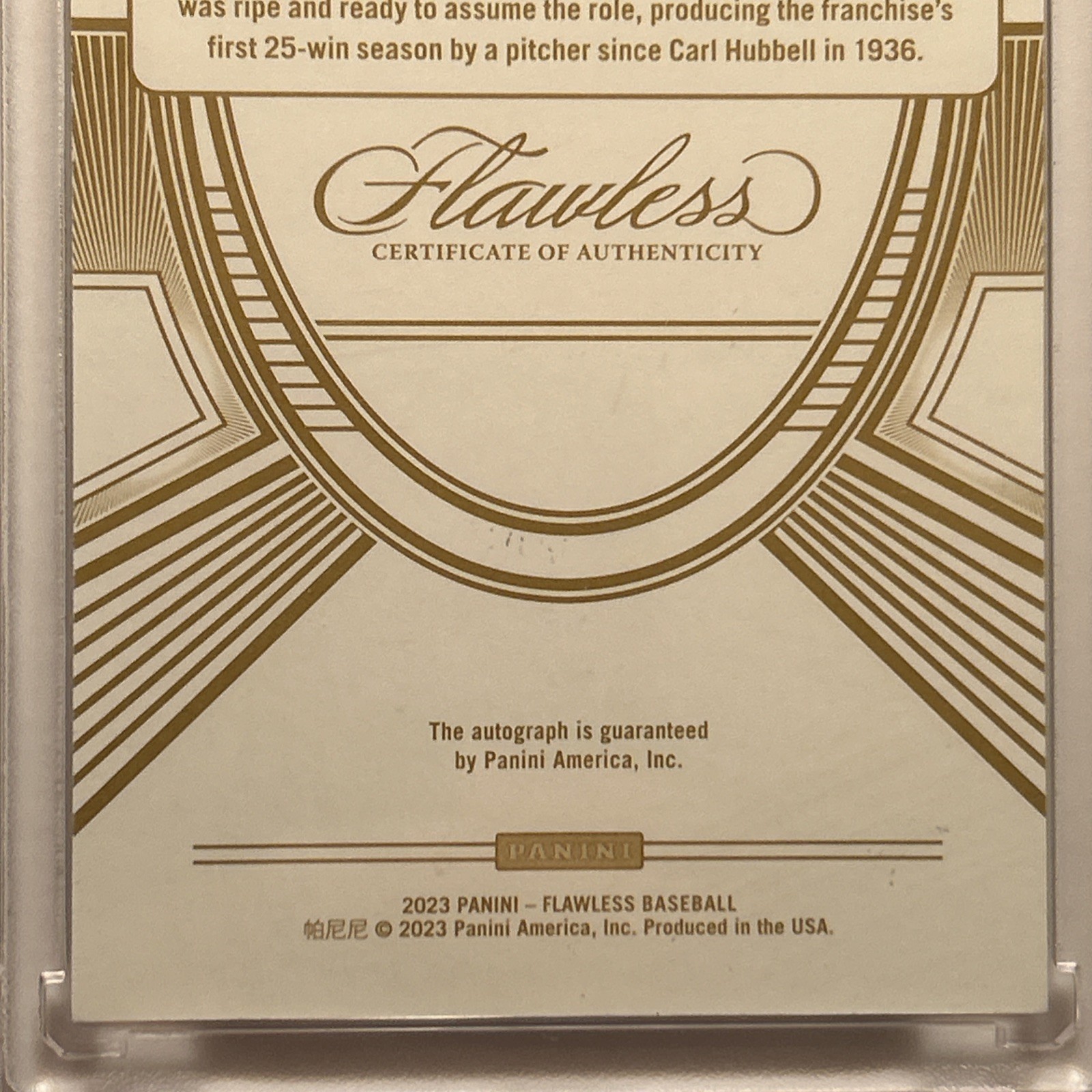 Juan Marichal 2023 Flawless Excellence Silver Foil Auto #ES-JM SF Giants 03/25 view 15