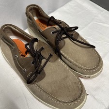 Sperry Top-Sider Brown Leather Size Boys US 3M Cupsole 2Eye Casual Boat Shoes