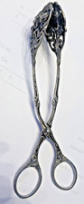 Victorian Style Floral Silverplate Tongs Tea Cake Sandwich Salad Server