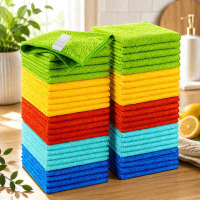Microfiber Cleaning Cloth Towel Rag Car Polishing No Scratch Detailing Set of 50