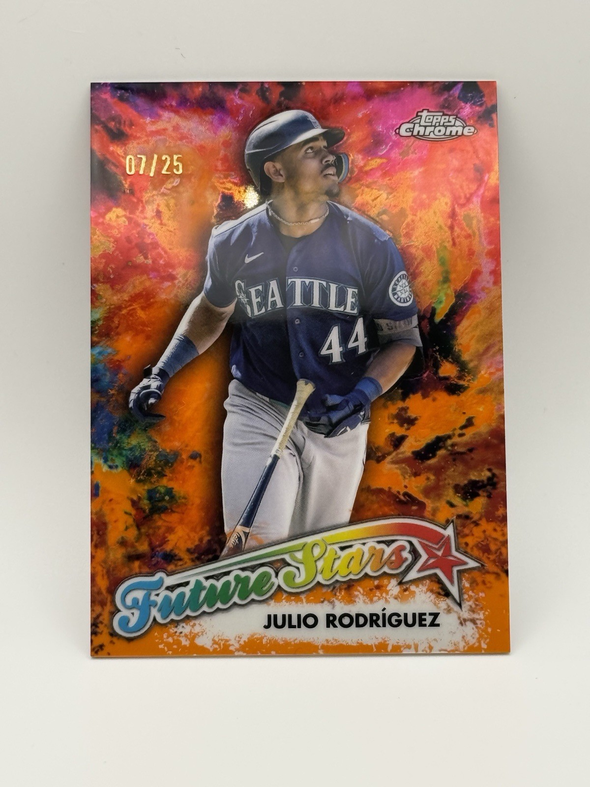 2023 Topps Chrome Future Stars Julio Rodriguez Refractor Mariners Orange /25