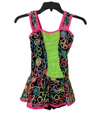 Curtain Call Girls Jazz Tap Mesh Ombr  Soutache Costume Shorts/Dress/Unitard