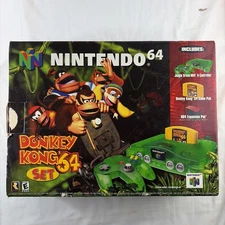 NINTENDO 64 N64 DONKEY KONG SET JUNGLE GREEN CONSOLE BOX EXPANSION PAK BUNDLE