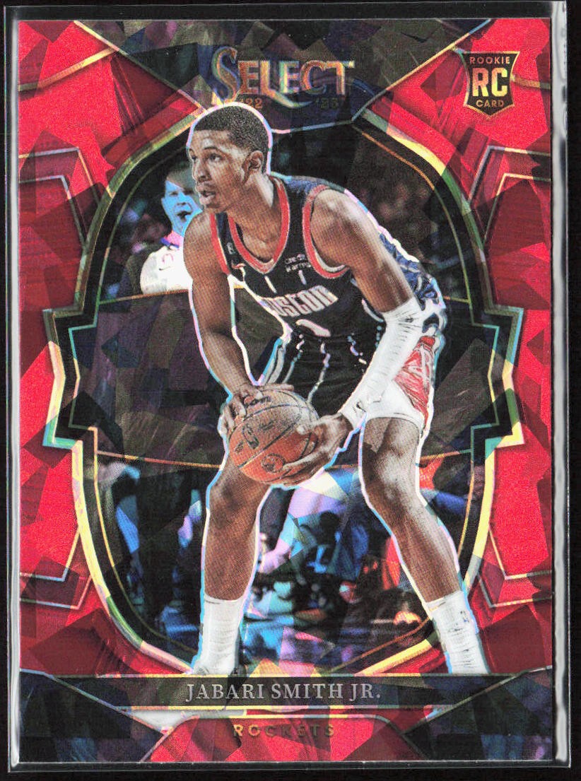 2022-23 Panini Select Jabari Smith Jr. Concourse Red Cracked Ice Prizm Rookie RC