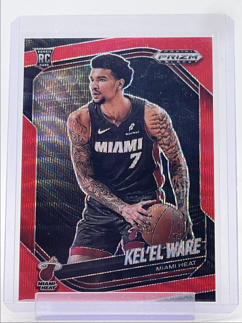 KEL'EL WARE 2024-25 PANINI PRIZM BLACK ROOKIE RUBY WAVE HEAT #156 RC Q5722