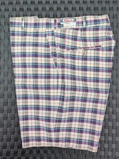 Vtg NOS Hubbard Shorts Mens 34 Plaid Golf USA Made Performance Lightweight Retro