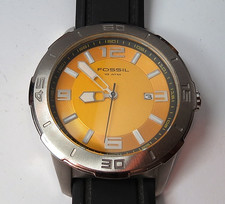RELOJ PULSERA DEPORTIVO GRANDE PARA HOMBRE CUARZO FÓSIL 10 ATM 45 MM BATERÍA NUEVA