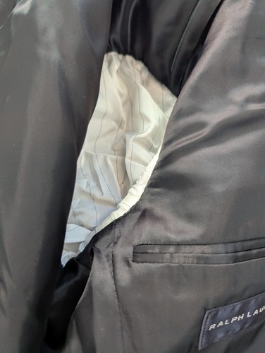 Ralph Lauren Black Label Blazer Mens 40L Black Sport Coat Jacket Anth 2BT - Picture 17 of 18