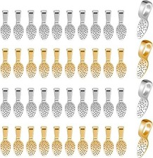 100 Pcs Spoon Glue On Bails Pendants Flat Bails for DIY Crafts Jewelry Making