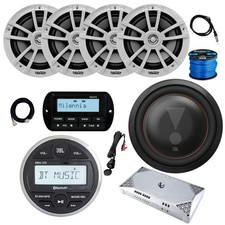 JBL PRV-175 Receiver W/Remote  Cable, 4x 6.5" 225W Speakers, Sub, Amplifier