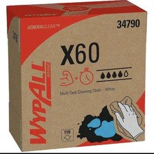 Wypall 34790 Wypall Generalclean X60 Multi-Task Cleaning Cloths, 34790, Pop-Up