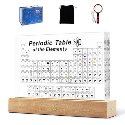 Large Periodic Table of Elements with Real Elements Samples, 8.3 Inch Acrylic...