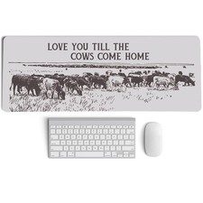Grey Western Cowboy Art Mouse Pad,Retro Western Cows Desk Mat Laptop,XL Large...