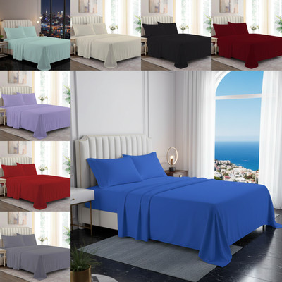 Luxus Polycotton Flachbettlaken - Hotelqualität Weich Atmungsaktiv - Alle UK Größen