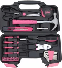 39-Piece Household Tools Kit Essential Home Repair Set with Plastic Toolbox Idea