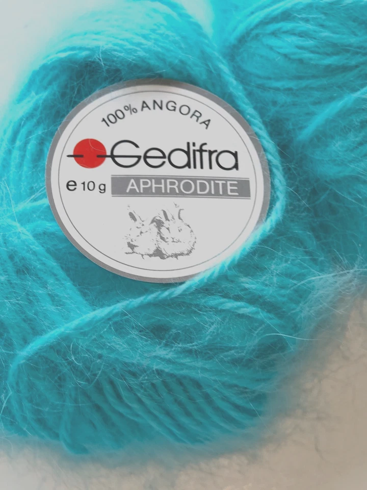 Gedifra 100 % Angora Aphrodite Garn 19 Gr. Türkis  Fb. 1807 - Bild 2 von 4
