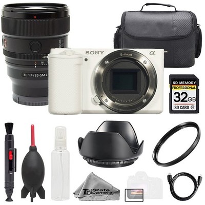 Sony ZV-E10 White Body + Sony FE 85mm f/1.4 GM II Lens +32GB + Bag- Basic Kit