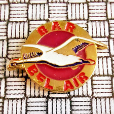 Vintage Rare BAR Bel Air Round Enamel Pin Badge 18mm x 25mm