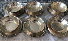 Set 6 Ciotole e 6 Piattini BROGGI Silver Plate - Design Vintage Polilobat