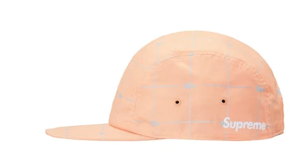 Gorra de campamento Supreme x Lacoste rejilla reflectante nailon melocotón (SS18H4) talla única Foto 3 de 4