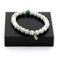 Steine Und MinéRaux. Armband Perlen Howlith + Malachit 8 Mm. Made IN