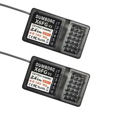 DUMBORC 2 Pcs X6FG(Built in Gyro) 6 Channels 2.4GHz RC Receiver for DUMBORC X...