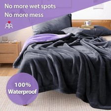 Waterproof Reversible Bed Sofa Blanket 150x200CM Leakproof Cover Adults Pets