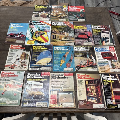 #ad 19 Issues 1973 1976 POPULAR MECHANICS Vintage Magazine Lot Retro Ads Technology $16.99