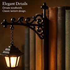 1-5pcs Vintage Library Lantern Bookshelf Light, Mini Hanging Lamp Warm LED Decor