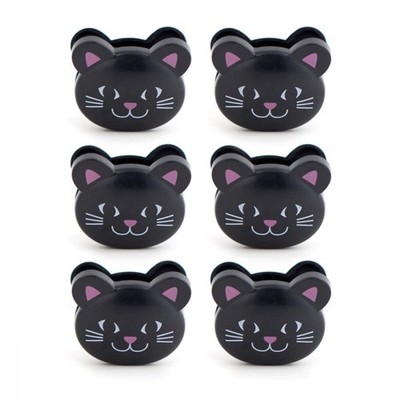 Kikkerland Cat Bag Clips, Set of 6