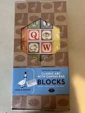 Uncle Goose 28 Wood Embossed Lowercase ABC Blocks Handmade USA