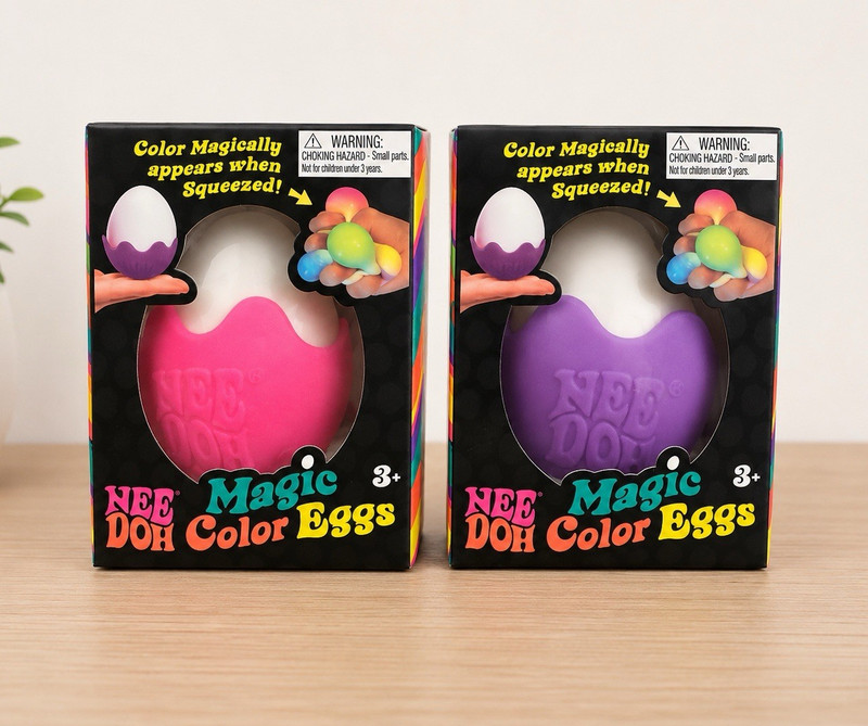 Nee Doh Magic Color Eggs Squeeze Toy 2-Pack Pink & Purple