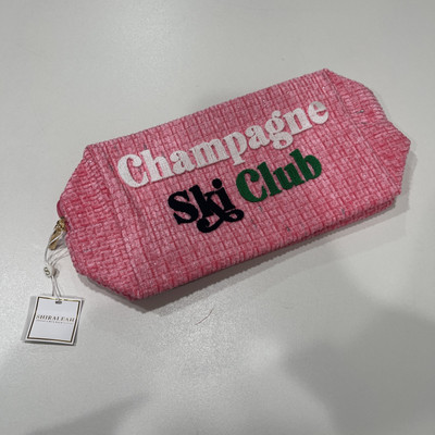 SHIRALEAH  Champagne Ski Club Zip Pouch Pink 
