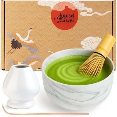Matcha Tee Set | Teeschale, Besenhalter, Bambusbesen 80 & Matchalöffel | Gurei
