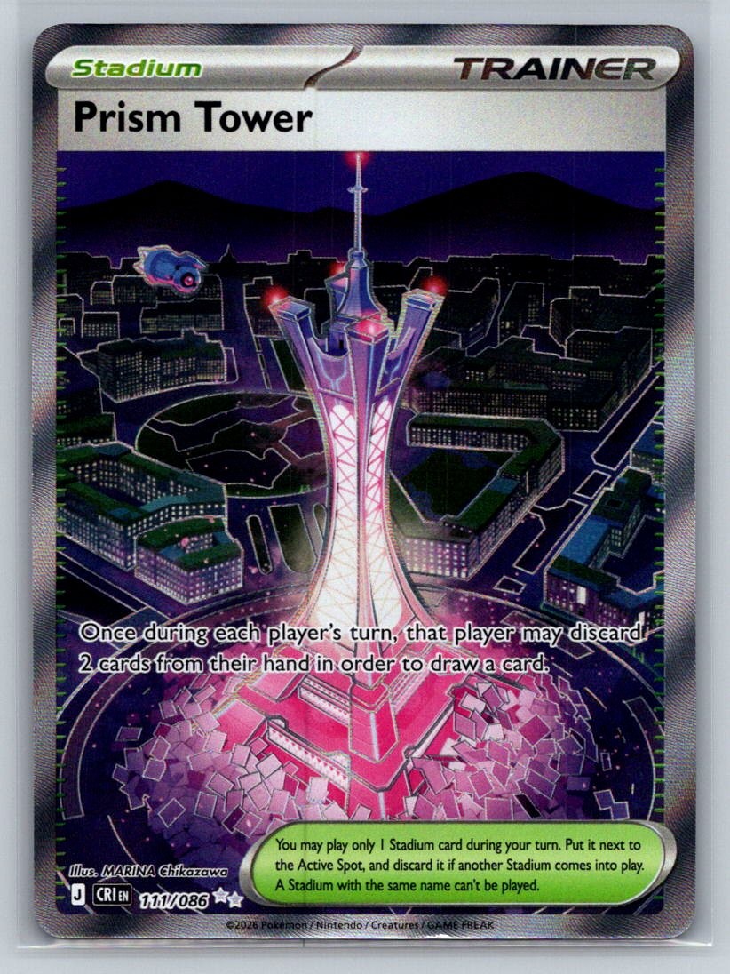 Prism Tower 111/086 Ultra Rare Chaos Rising Pokemon Holo Near Mint