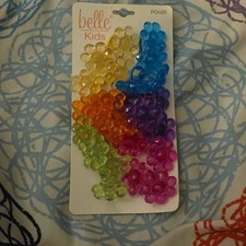 Belle Beaded Pony Tail Holders Multicolor Plastic Hair Accessories for Girls