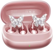 Gen2 Clip-On Open Ear Earbuds with Detachable Sparkle Butterfly Earrings, Blueto