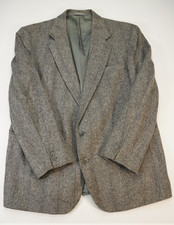 Vintage Haggar Imperial Mens Sz 46 Herringbone Wool Tweed Blazer Sport Coat