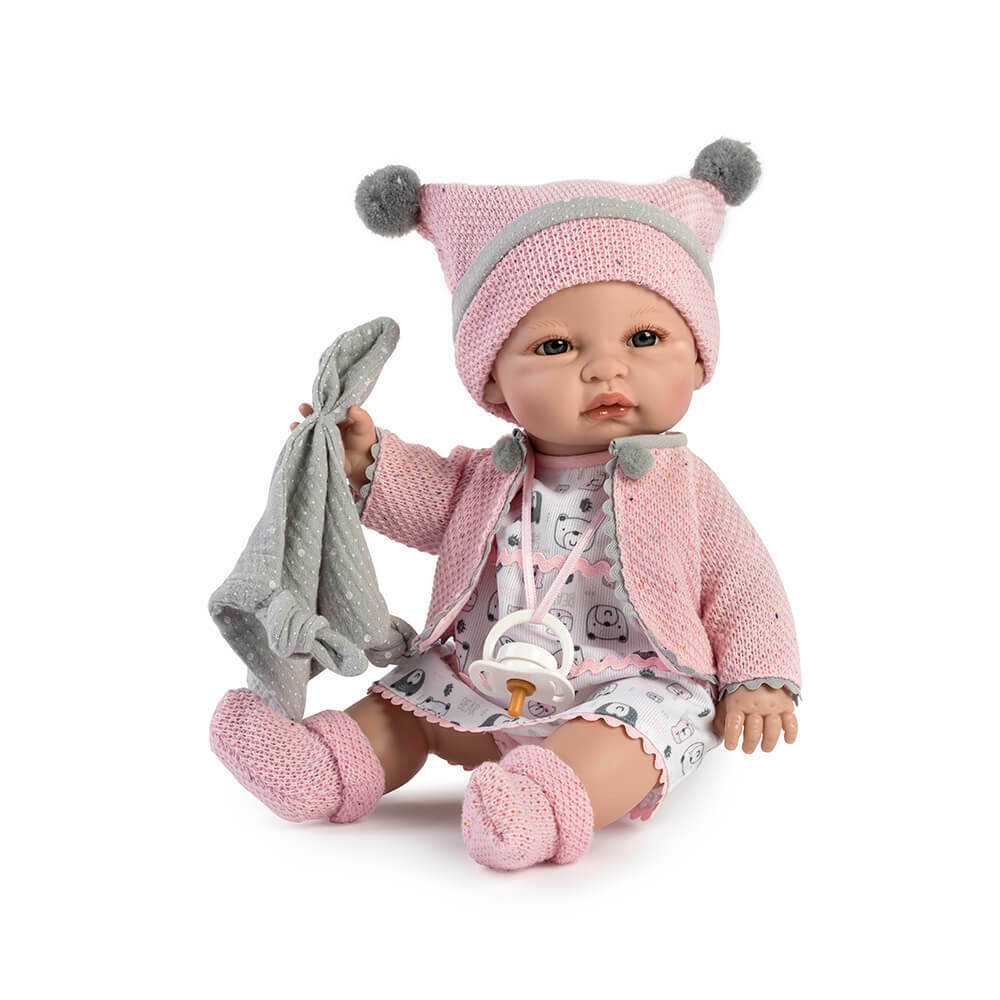 Berbesa, bambola neonata Baby Corallo vestito e giacca rosa 34 cm (3219)