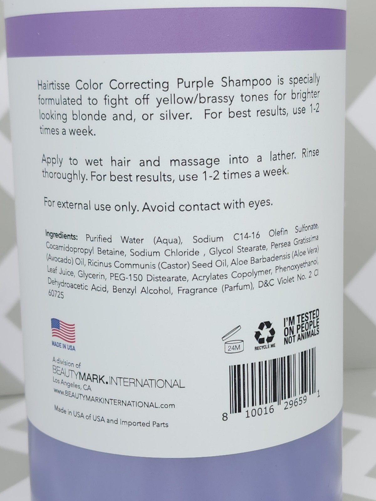 Hairtisse Purple Shampoo Color Correcting Jumbo 33.8 oz Tones in Blonde & Silver