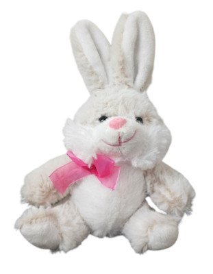 Dan Dee Collectors Choice Easter Bunny Rabbit Sitting Beige White Pink 8'' Plush