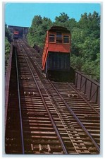 c1950's Red & Yellow Cars Duquesne Incline Pittsburgh Pennsylvania PA Postcard