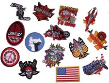 GRAB BAG OF 6 PIECES ASSORTED BIKER AND NOVELTY DESIGN PATCHES patch closeout