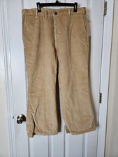 70s Wrangler Wrapid Transit Corduroy Bell Bottom Pants Flare 38 x 34 NWT Tan USA