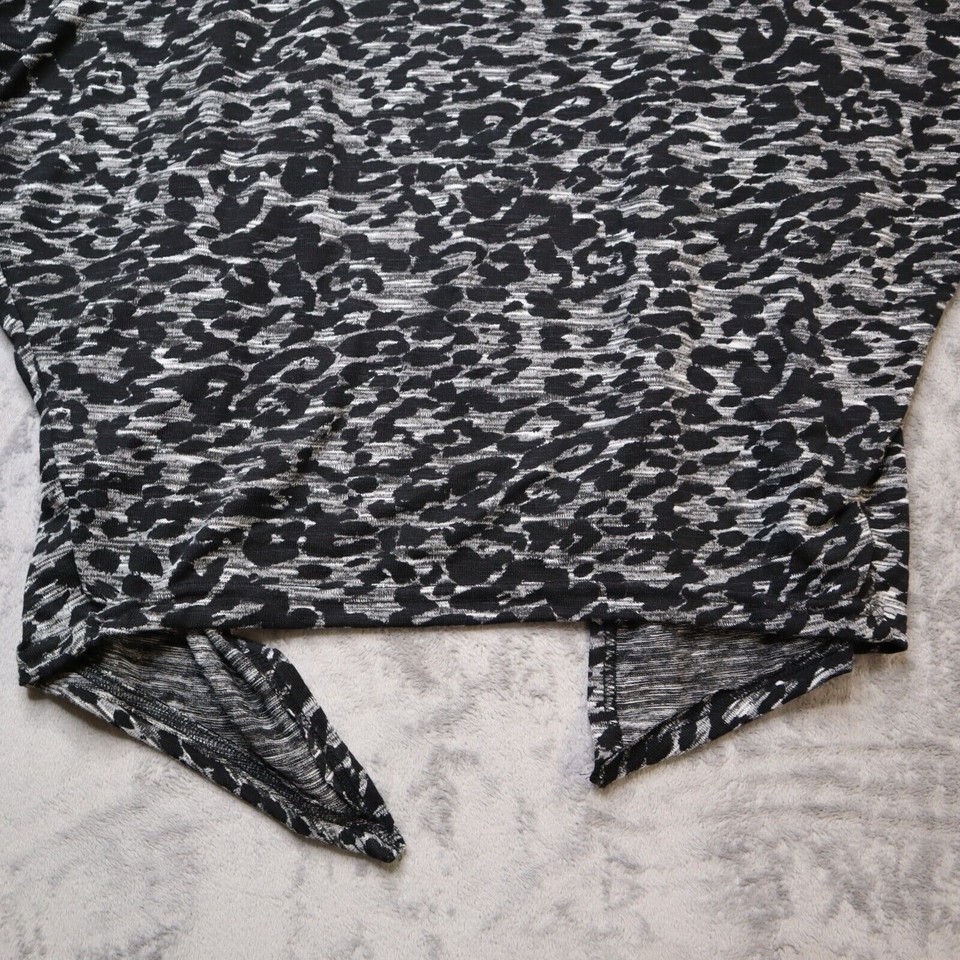 Love Open Front Cover Womens Large Gray Black Lightweight Dolman Sleeve