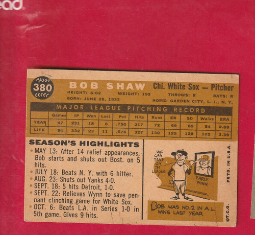 1960 Topps Baseball You Choose Complete 12-562 EX- to Near Mint Strictly Graded - Picture 348 of 498