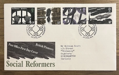 GB First Day Cover Social Reformers Philatelic Bureau, Edinburgh PMK 28/04/1976