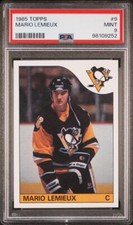 1985 Topps Hockey #9 Mario Lemieux Pittsburgh Penguins RC Rookie HOF PSA 9 MINT