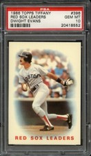 1986 TOPPS TIFFANY 396 RED SOX LEADERS DWIGHT EVANS PSA GEM MT 10 Pop 19 