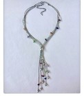 Gemstone Sterling Necklace Cascading Chandelier Multi Strand Bolo Southwestern